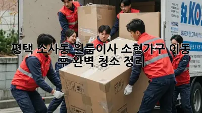평택 소사동 원룸이사, 소형가구 이동 후 완벽 청소 정리!