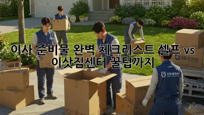 이사 준비물 완벽 체크리스트: 셀프 vs. 이삿짐센터, 꿀팁까지!